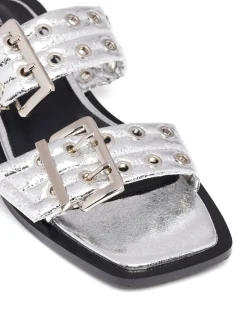Therapy Shoes Sandals|Flat Sandals-Ego Flat Sandal Cracked Metallic