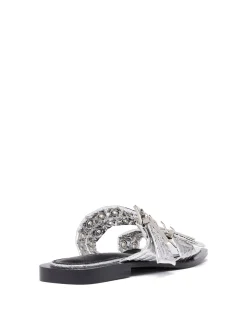 Therapy Shoes Sandals|Flat Sandals-Ego Flat Sandal Cracked Metallic