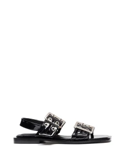 Therapy Shoes Sandals|Flat Sandals-Elemental Slingback Flat Sandal Patent