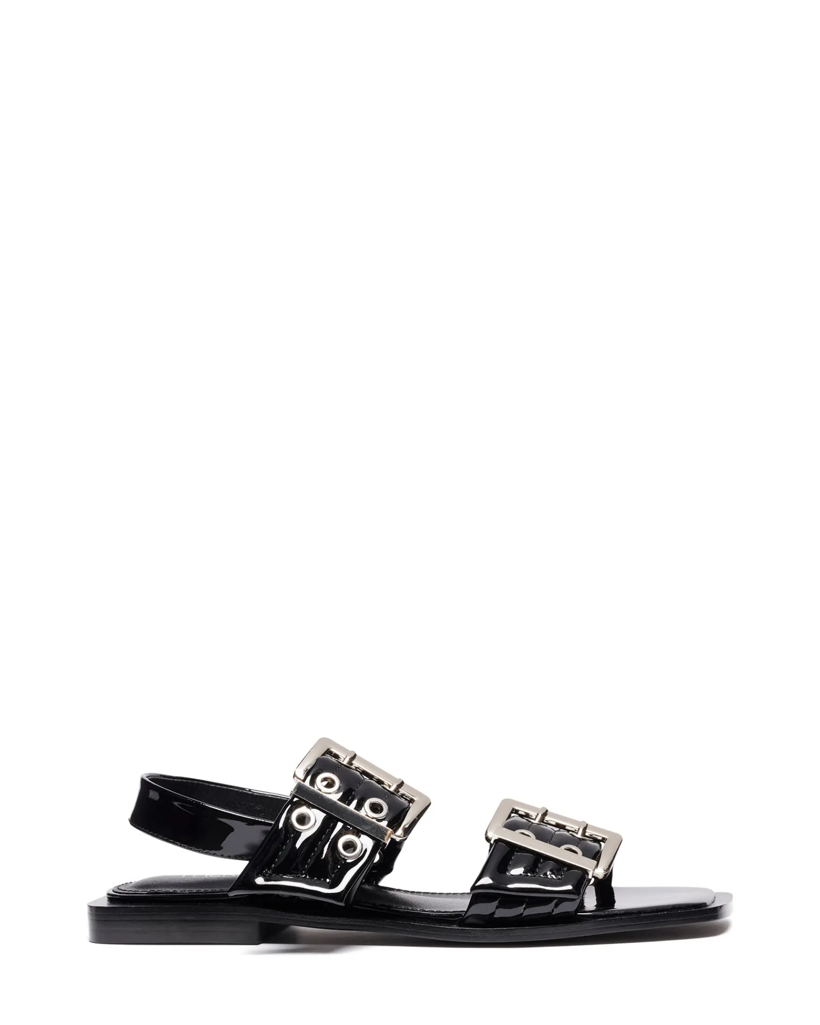 Therapy Shoes Sandals|Flat Sandals-Elemental Slingback Flat Sandal Patent