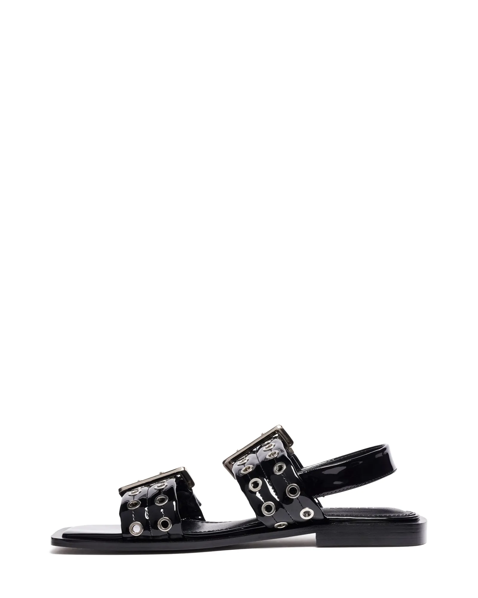 Therapy Shoes Sandals|Flat Sandals-Elemental Slingback Flat Sandal Patent