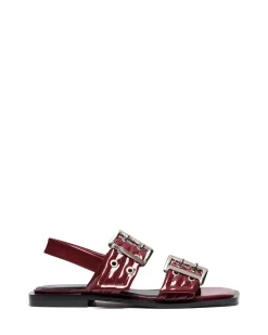 Therapy Shoes Sandals|Flat Sandals-Elemental Slingback Flat Sandal Patent