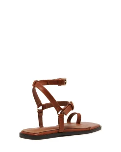 Therapy Shoes Sandals|Flat Sandals-Gerry Sandal Dark Tan Burnished
