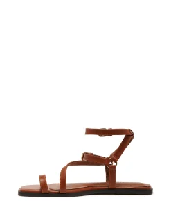 Therapy Shoes Sandals|Flat Sandals-Gerry Sandal Dark Tan Burnished