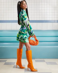 Therapy Shoes Heeled Boots|Tall Boots-Icon Tall Boot Tangerine Croc