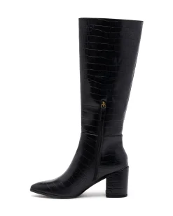 Therapy Shoes Tall Boots-Julia Tall Boot Black Croc