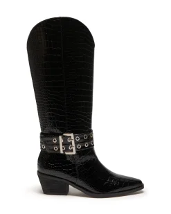 Therapy Shoes Tall Boots-Maiden Tall Boot Patent Croc