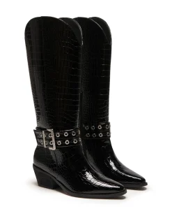Therapy Shoes Tall Boots-Maiden Tall Boot Patent Croc