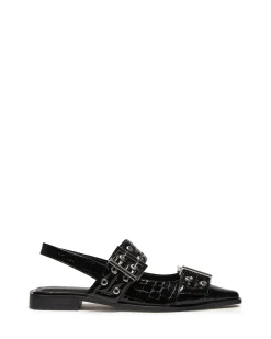 Therapy Shoes Ballet Flats-Matilda Pointed Flat Patent Croc