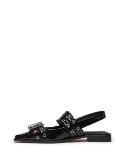 Therapy Shoes Ballet Flats-Matilda Pointed Flat Patent Croc