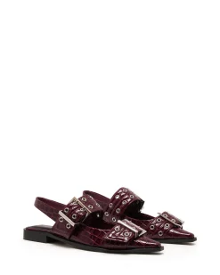 Therapy Shoes Ballet Flats-Matilda Pointed Flat Patent Croc