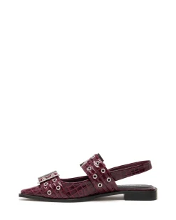 Therapy Shoes Ballet Flats-Matilda Pointed Flat Patent Croc