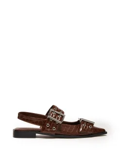 Therapy Shoes Ballet Flats-Matilda Pointed Flat Patent Croc