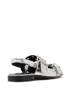 Therapy Shoes Ballet Flats-Matilda Pointed Flat Cracked Metallic