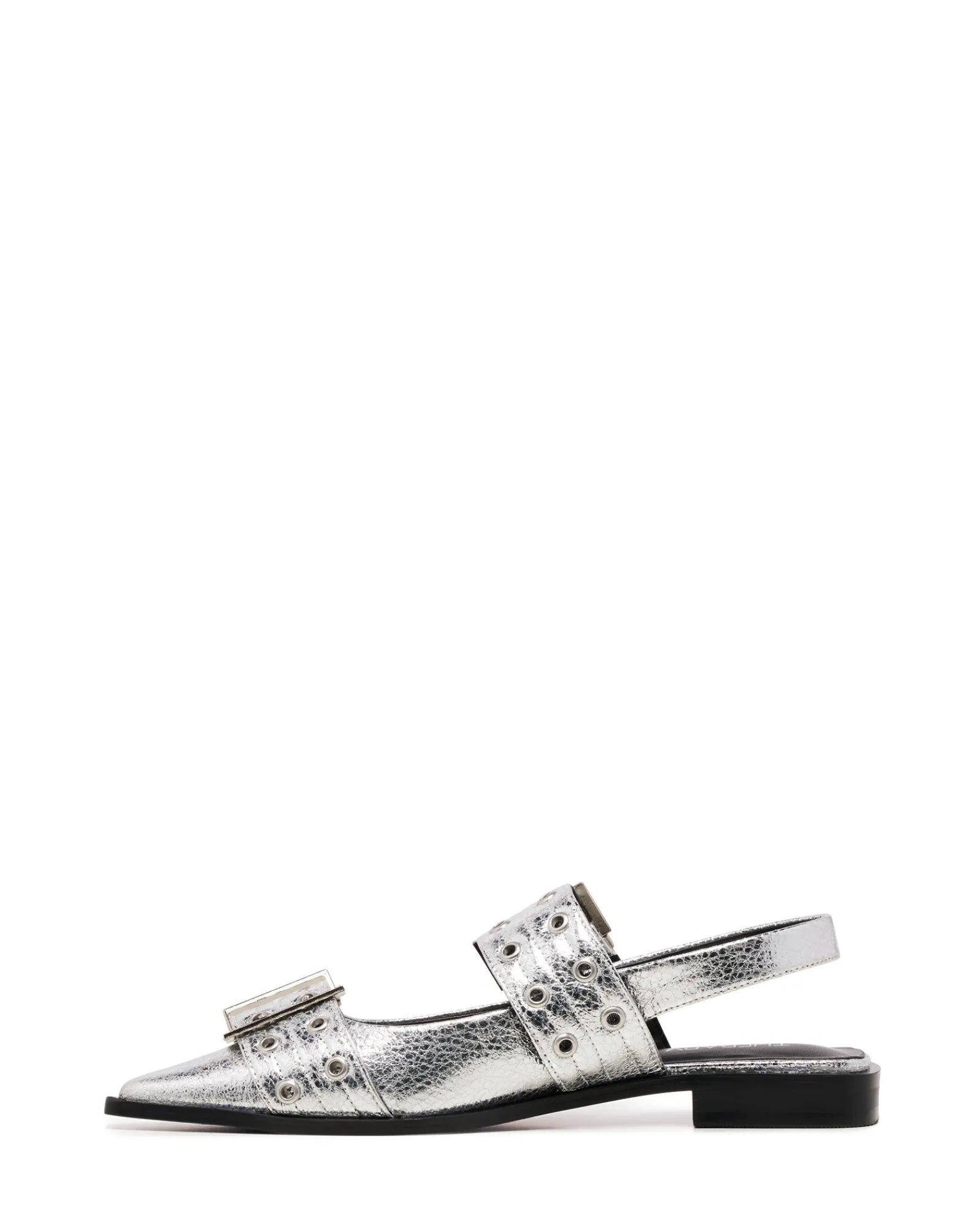 Therapy Shoes Ballet Flats-Matilda Pointed Flat Cracked Metallic