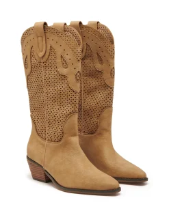 Therapy Shoes Tall Boots-Maxine Cowboy Boot Nubuck