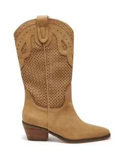 Therapy Shoes Tall Boots-Maxine Cowboy Boot Nubuck