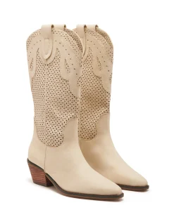 Therapy Shoes Tall Boots-Maxine Cowboy Boot Nubuck