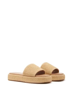 Therapy Shoes Flatform Sandals-Retro Flatform Sandal Raffia