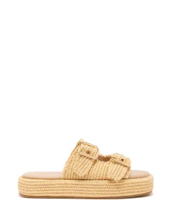 Therapy Shoes Flatform Sandals-Rustic Flatform Sandal Raffia