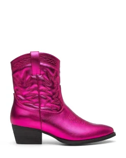 Therapy Shoes Ankle Boots-Wilder Cowboy Ankle Boot Metallic Pink