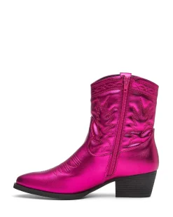 Therapy Shoes Ankle Boots-Wilder Cowboy Ankle Boot Metallic Pink