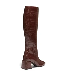 Therapy Shoes Heeled Boots|Tall Boots-Wolf Chocolate Croc *FINAL SALE*